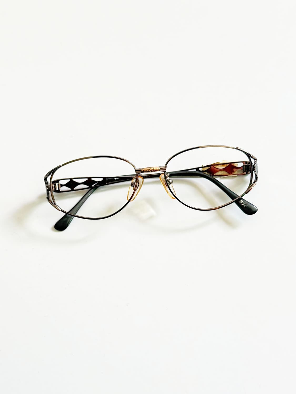 90s P.S.C FASHION 건메탈 오벌 프레임 빈티지 안경 상품이미지2