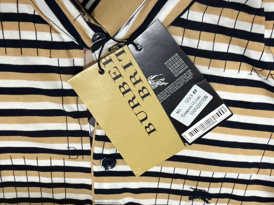 버버리 브릿 스트라이프 반팔 폴로티 M사이즈 상품이미지3