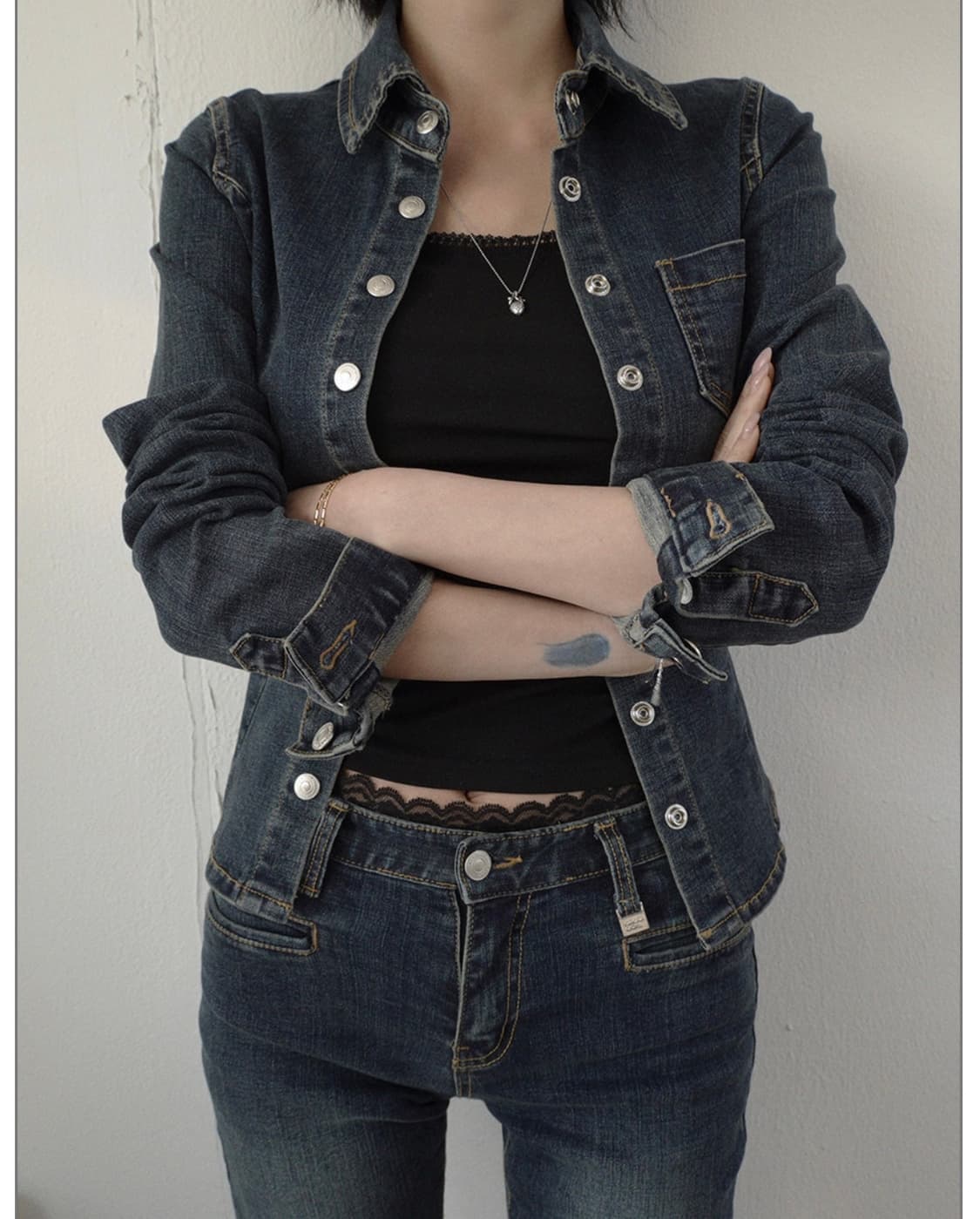Palejade 페일제이드 Vintage Snap Denim Shirts 상품이미지1