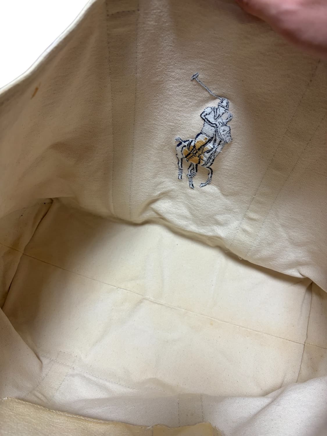 폴로 랄프로렌 아이보리 캔버스 토트백 상품이미지10