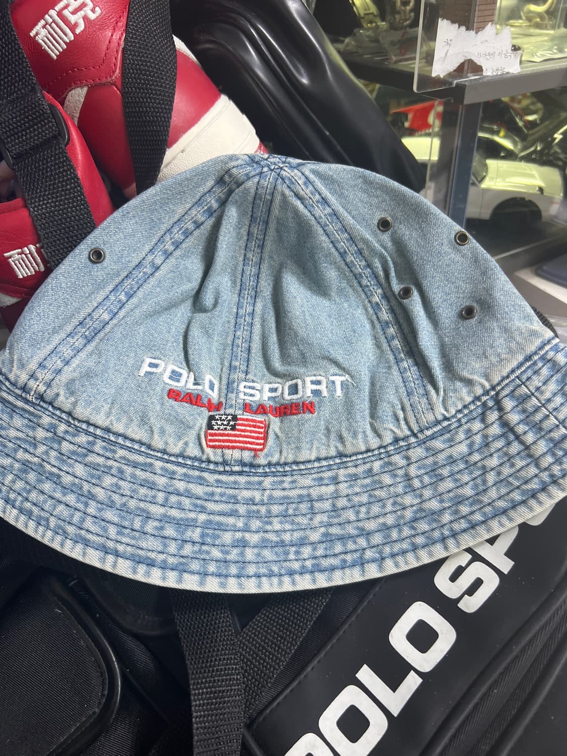 90s 폴로스포츠 데님 벙거지 usa 상품이미지1