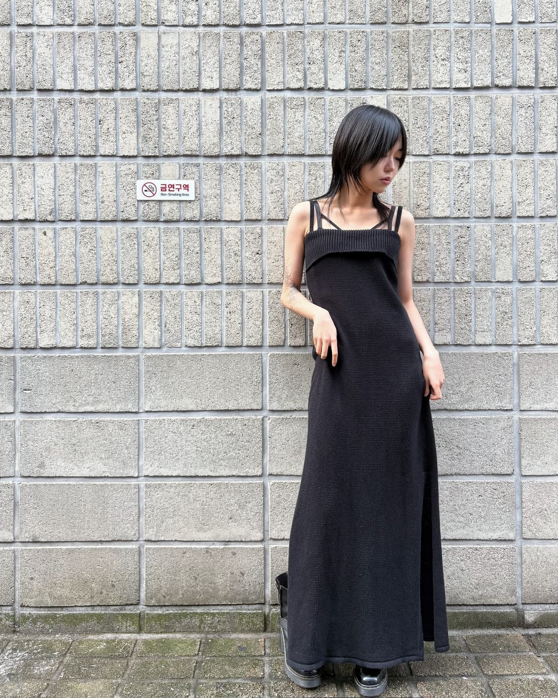 세인트 아그니 니트 미니멀 롱 드레스 상품이미지6