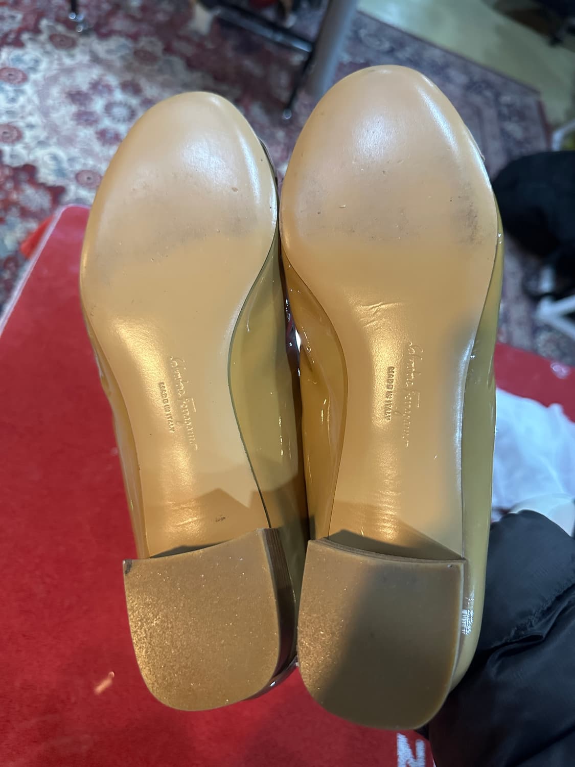 페레가모 리본 플랫슈즈 베이지250 상품이미지7