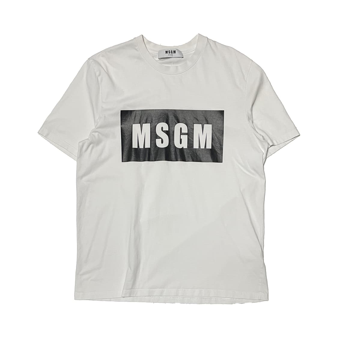 MSGM 박스로고 반팔 티셔츠 화이트 상품이미지1