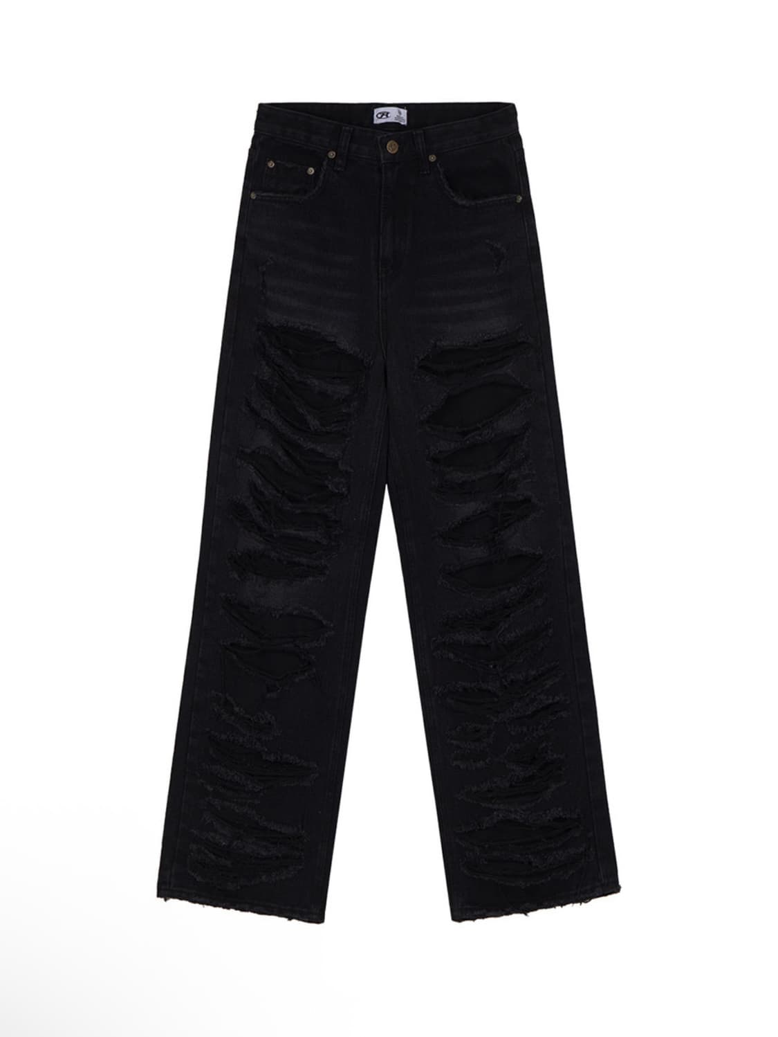 락케이크 피아 데미지 와이드 진 청바지 M 상품이미지2