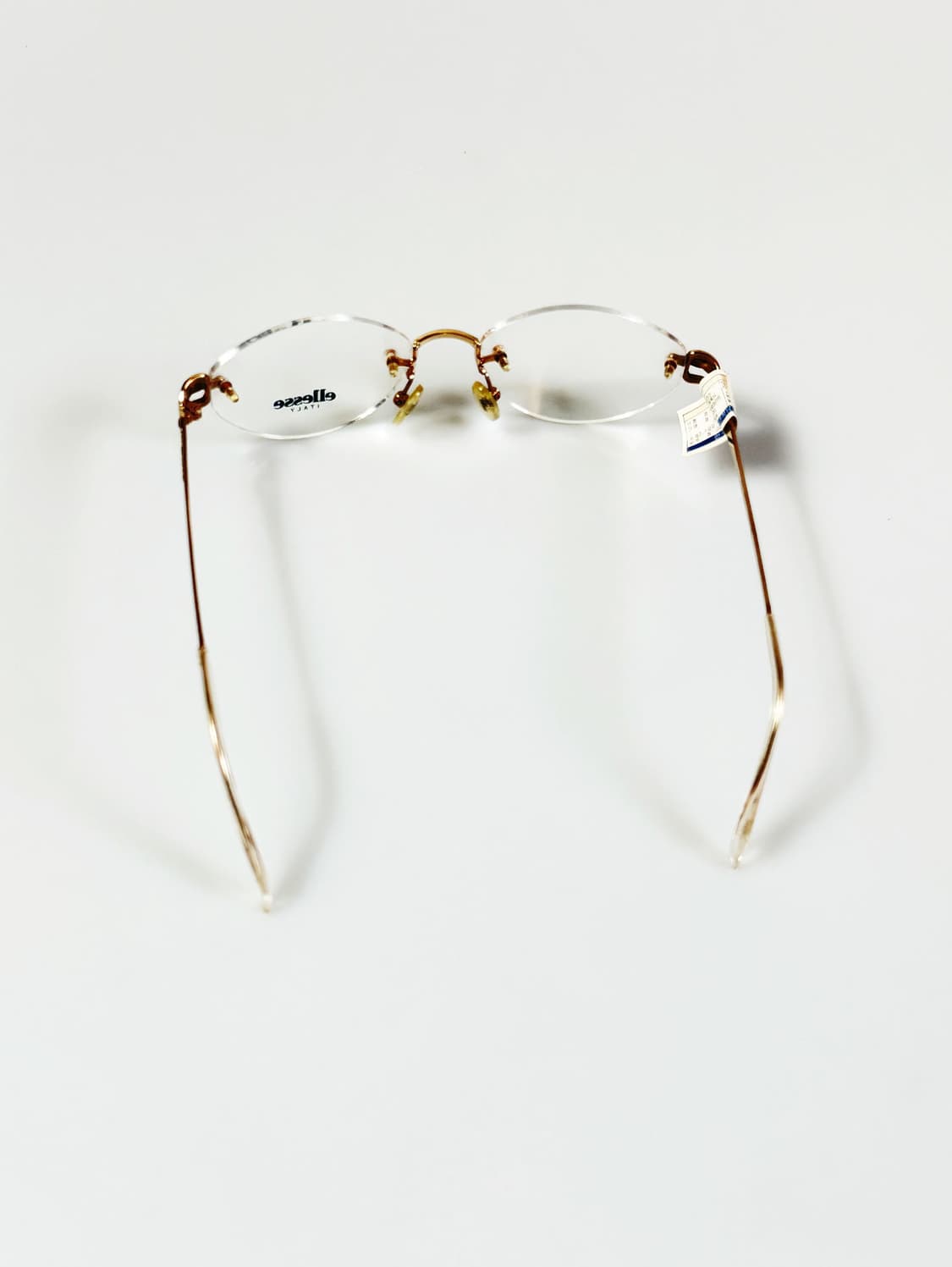 90s ELLESSE 골드 오벌 무테 프레임 빈티지 안경 상품이미지6