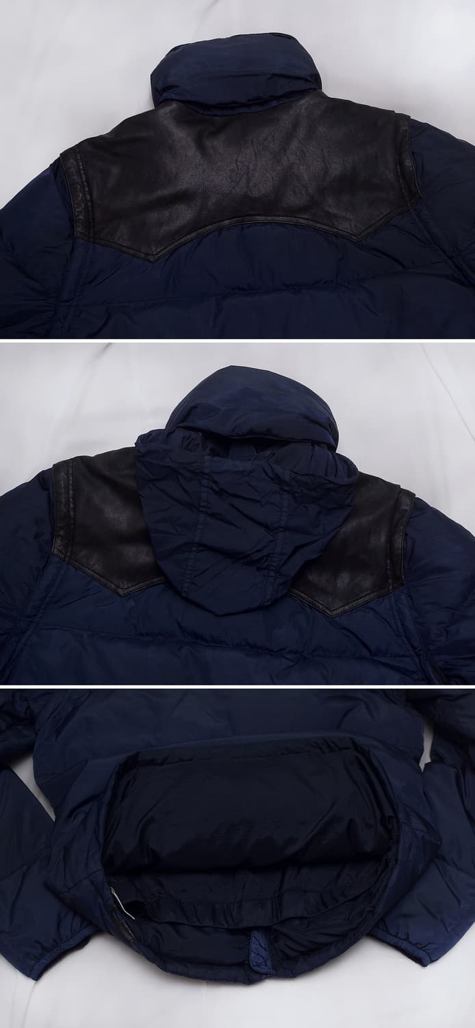 디젤 (Diesel) 레더 요크 트랜스폼 다운 패딩조끼 자켓 (100) 상품이미지5