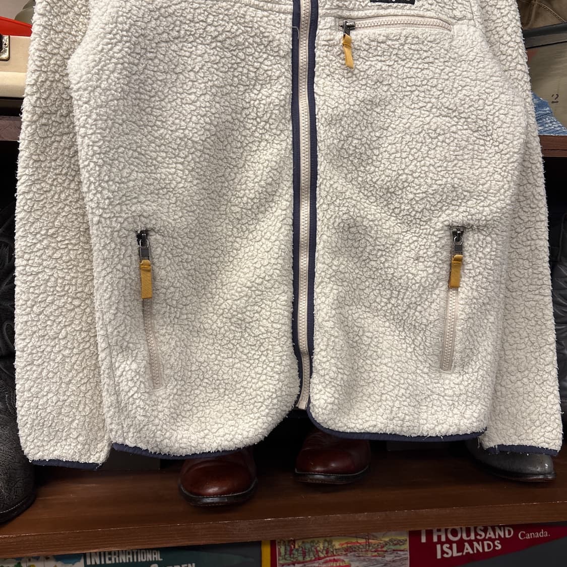 파타고니아 레트로파일 플리스 후드 집업자켓 아이보리 N882 상품이미지4