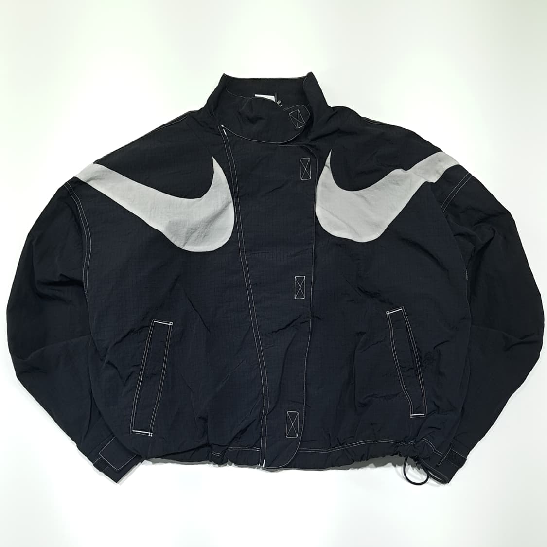 CK142 S 나이키 90s 올드스쿨 빅스우시 블랙 크롭 바람막이 자켓 상품이미지1