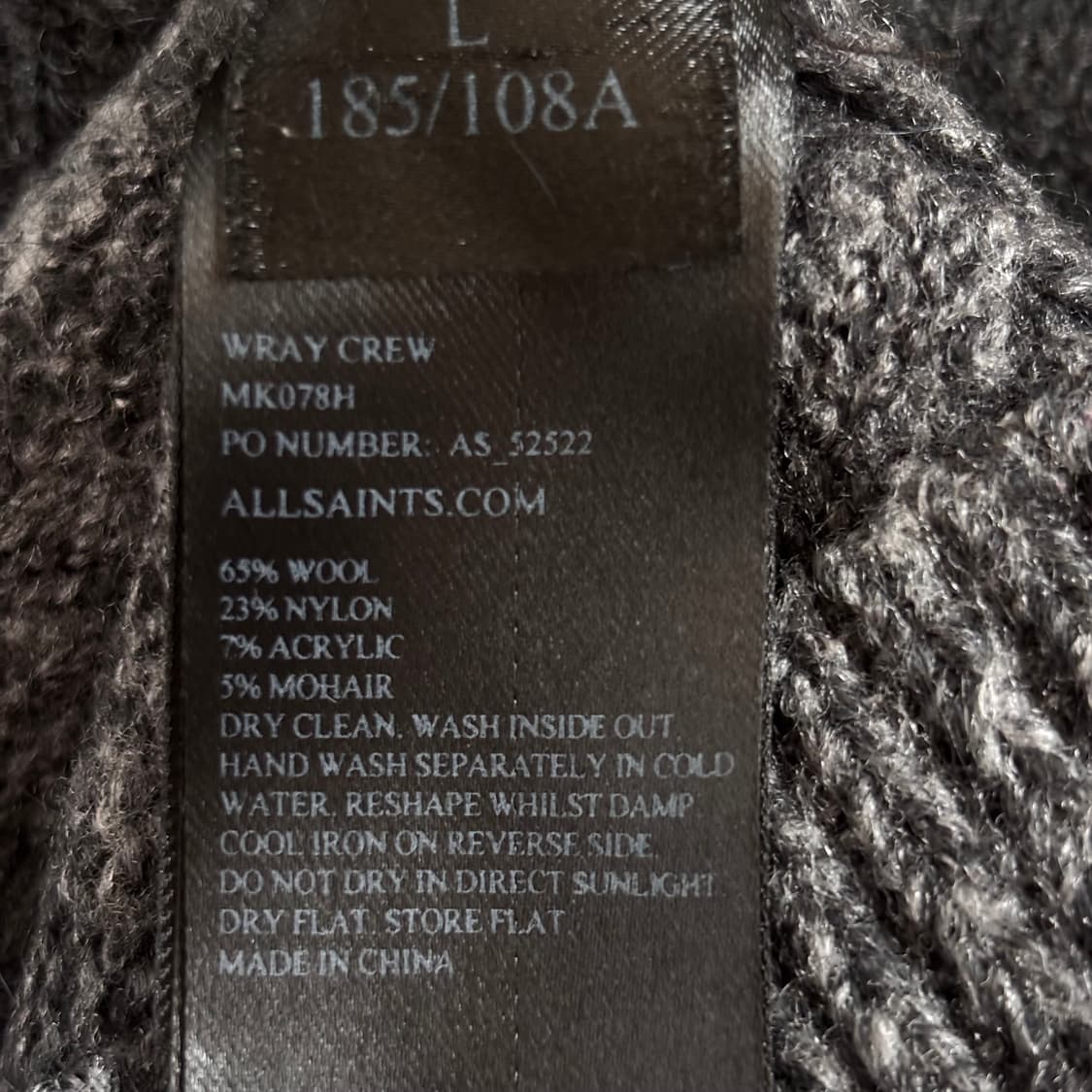 FW 올세인츠 니트 95 투톤 그레이 가성비 모헤어 수입 사용감 상품이미지5