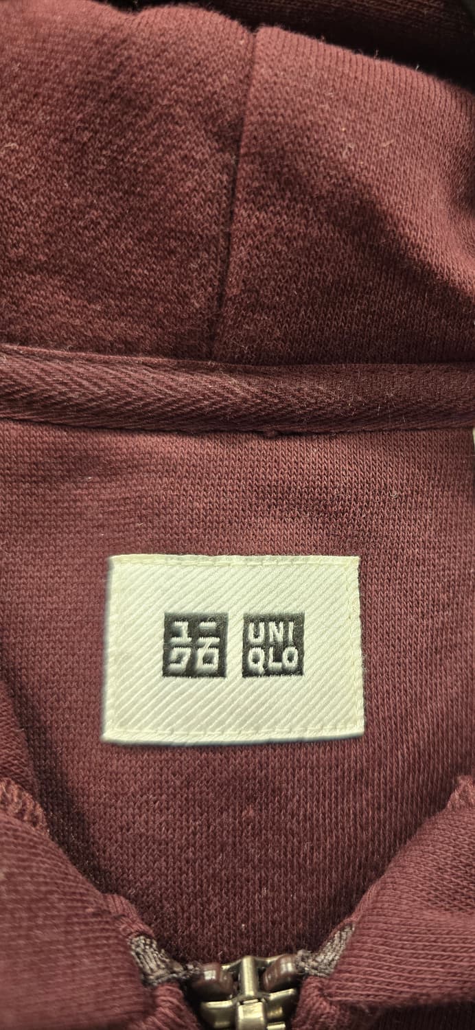 유니클로 버건디 후드 집업 M(95) 상품이미지6