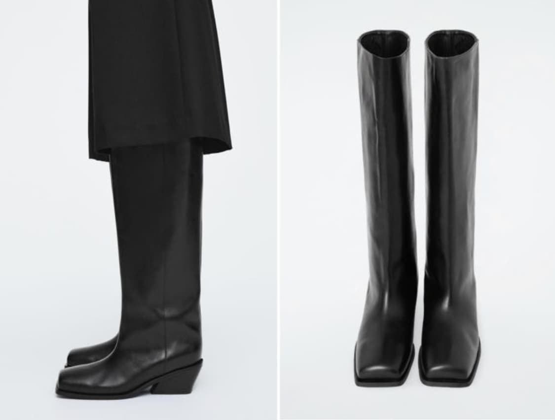 코스 스퀘어 토 니하이 부츠 39 상품이미지1