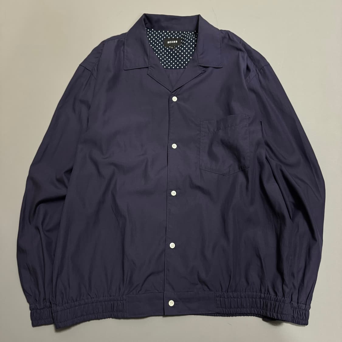 빔즈(BEAMS) 다크퍼플 리오셀 코튼 혼방 오픈칼라 셔츠 블루종 자켓 상품이미지5