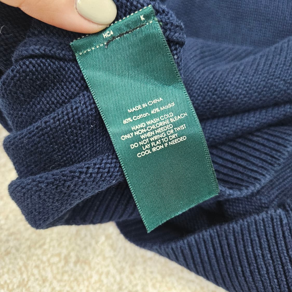 [XXS] 랄프 로렌 여성 네이비블루 숄더 모달 니트 스웨터 1027J1 상품이미지5