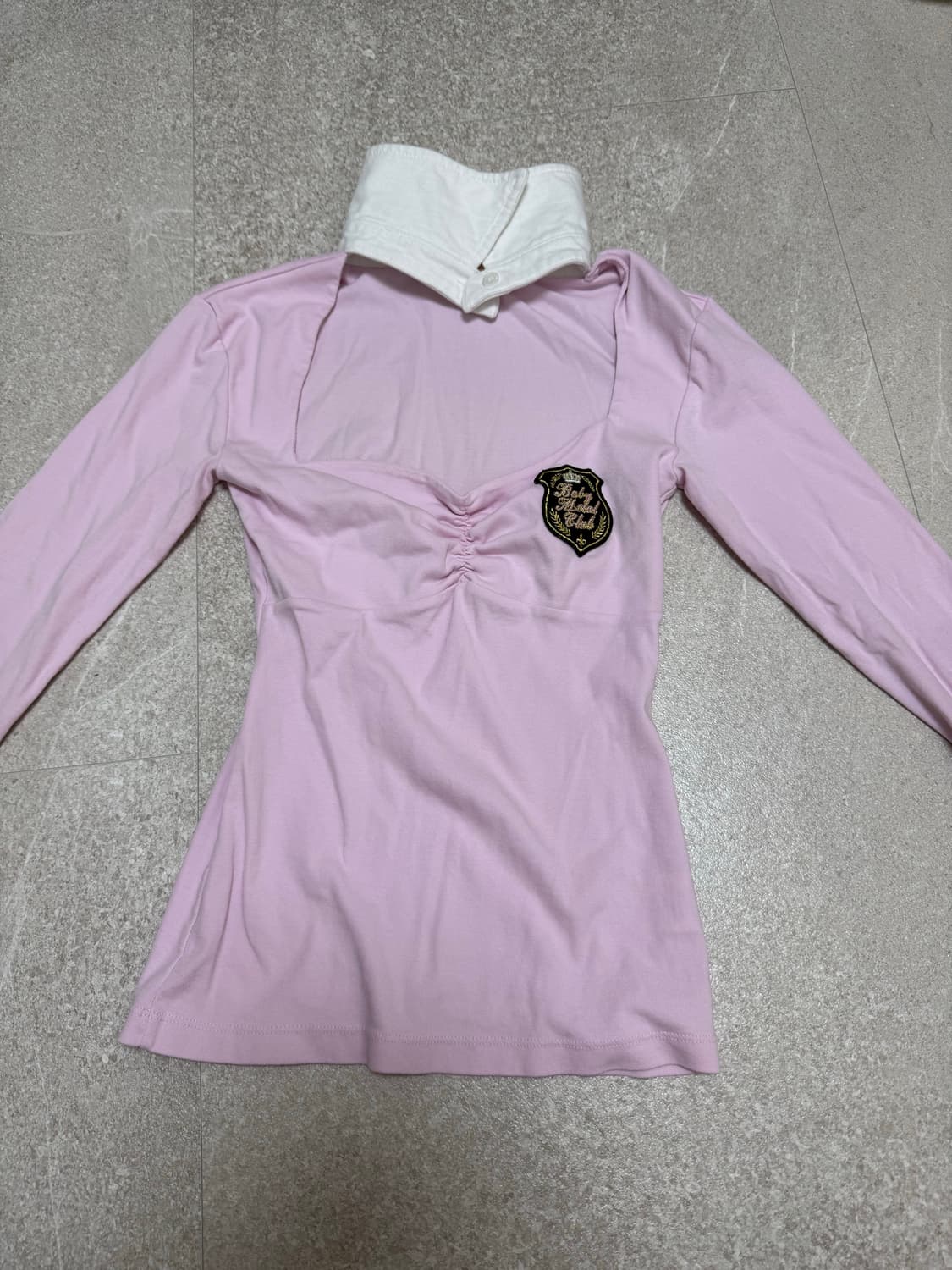 Charmy collar top (baby pink) 상품이미지2