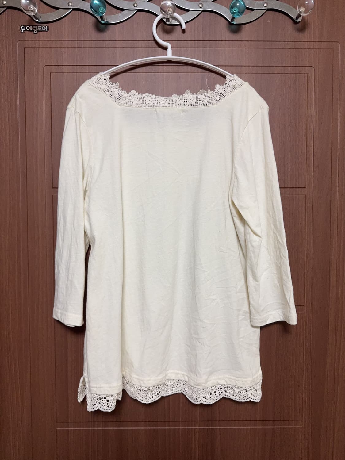 모리걸 하구미 일본 빈티지 아이보리 레이스 핀턱 크로셰 이너티 상품이미지3