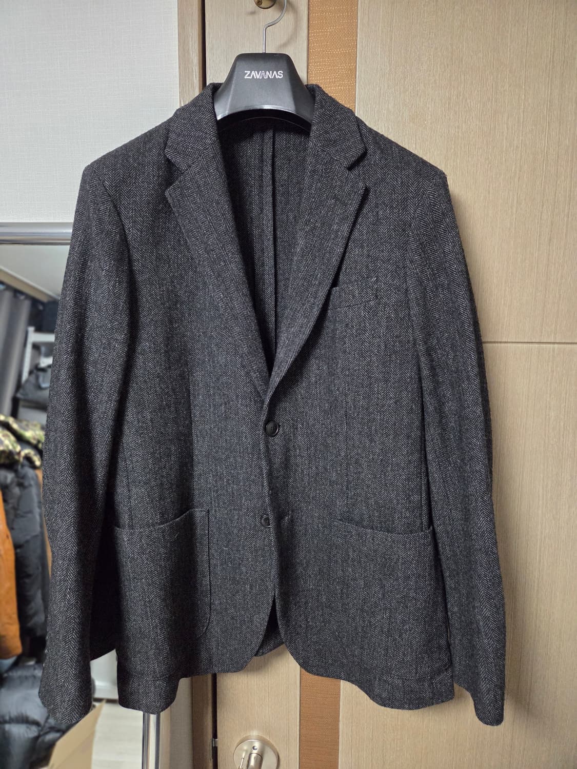 유니클로 헤링본 블레이저 그레이 L (105) 상품이미지1