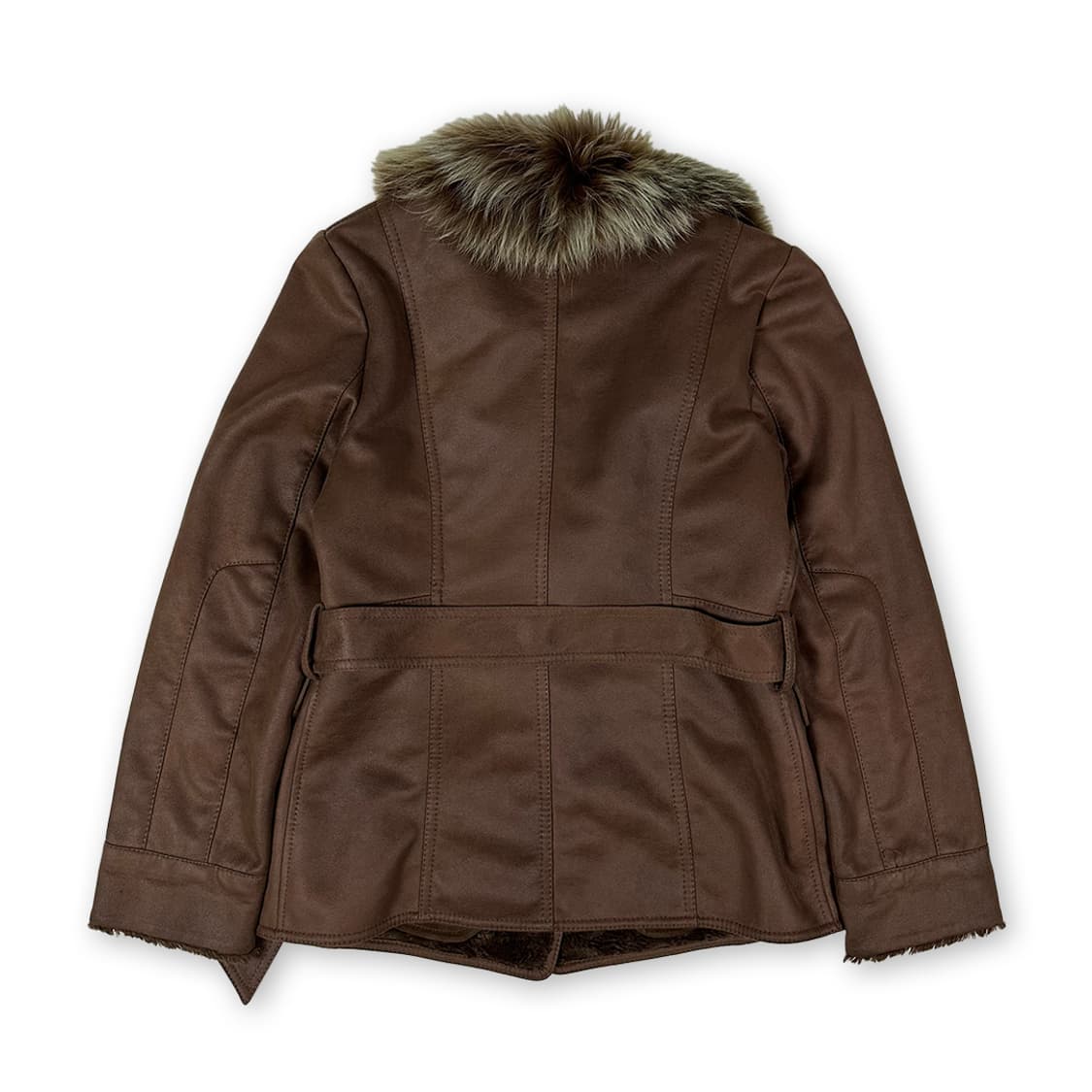 올리비아로렌 퍼 카라 스웨이드 자켓 상품이미지2