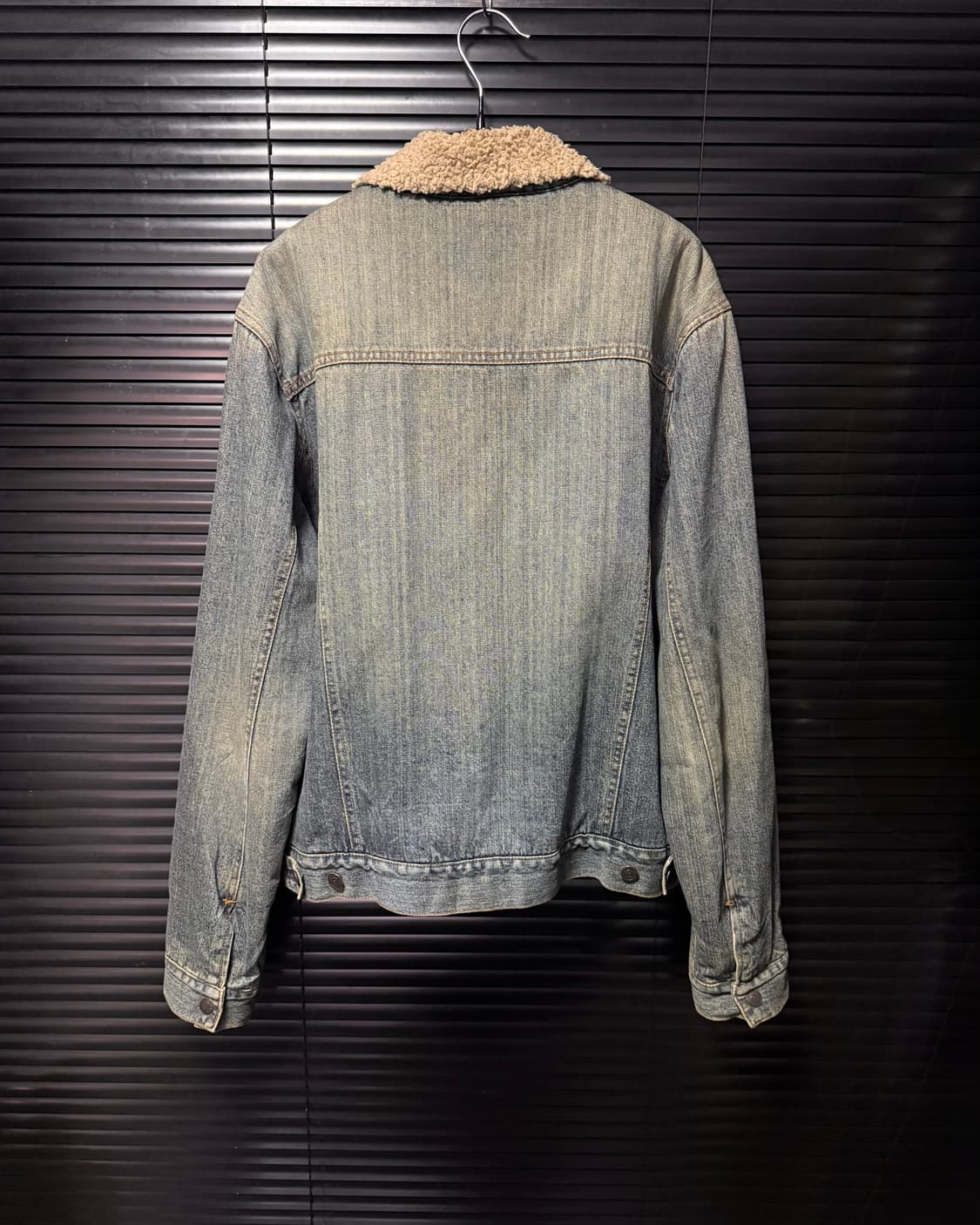 아베크롬비 워크 웨어 쉐르파 양털 워싱 데님 트러커 청자켓 L 웨스턴 상품이미지5