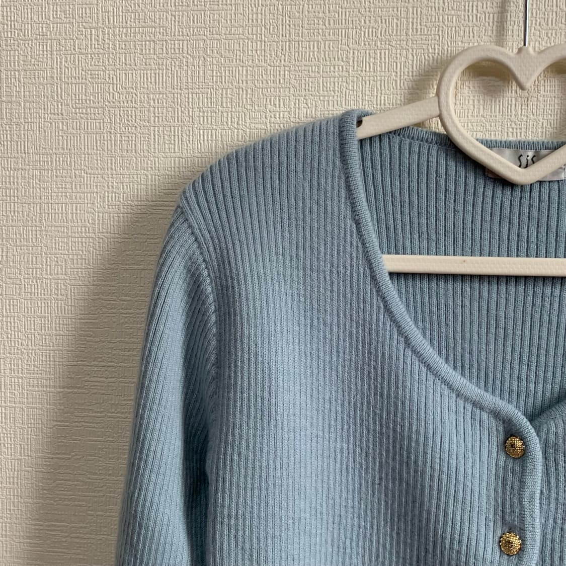 빈티지 ) 스카이블루 스쿱넥 울 가디건 상품이미지6