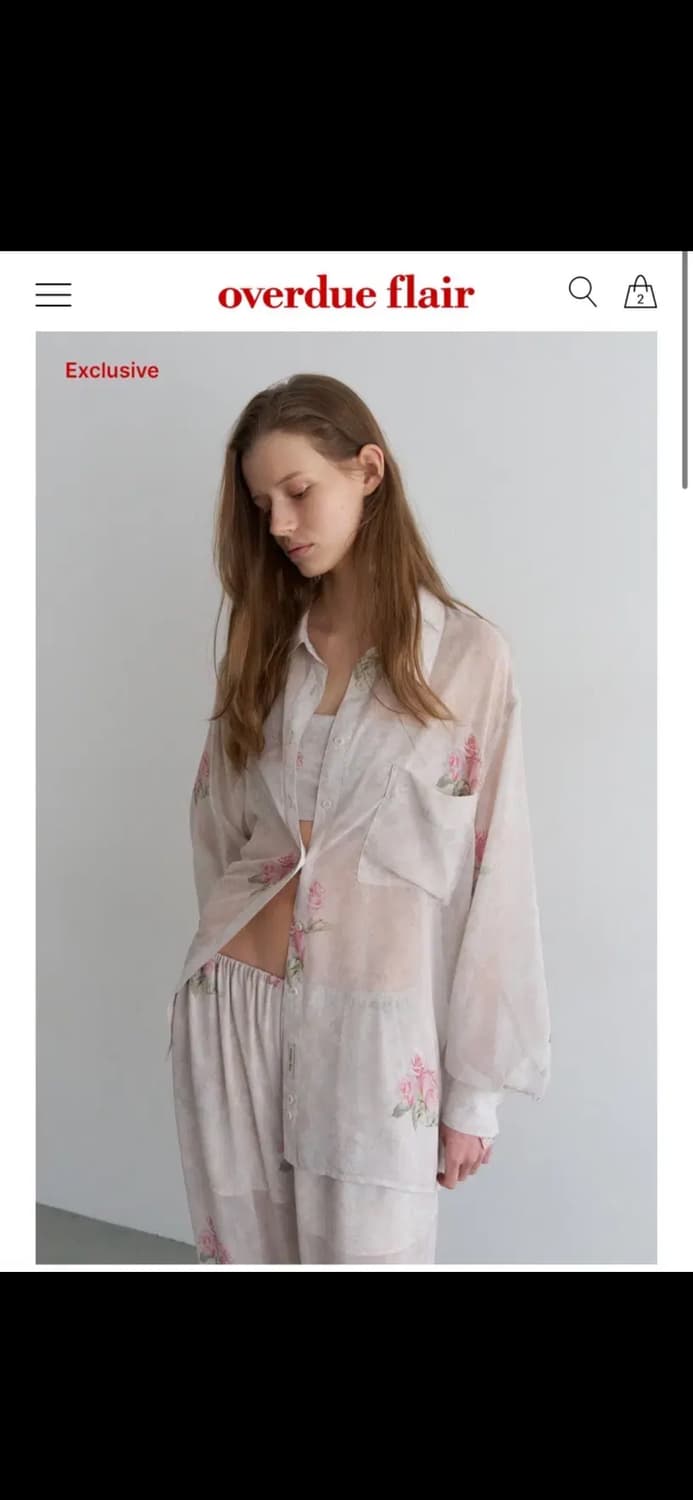 오버듀플레어 VINTAGE ROSE CHIFFON SHIRT&PANTS  상품이미지1