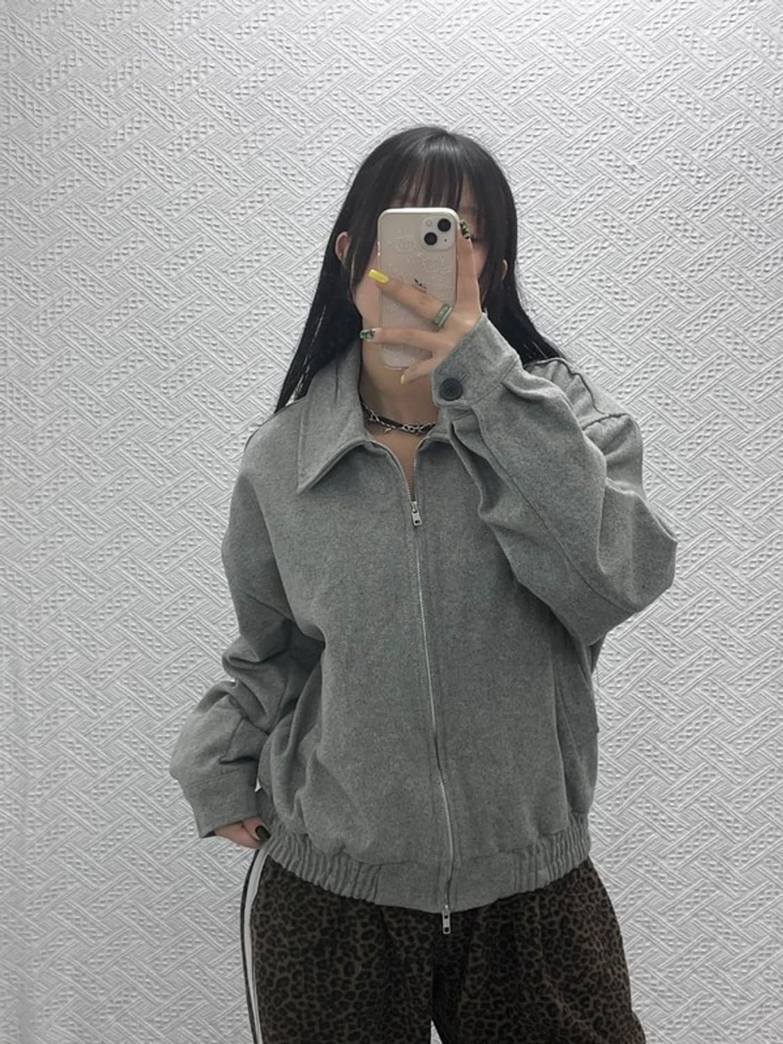 MOO 빈티지 모던시크 빅카라 블루종 자켓 M C07585 상품이미지2