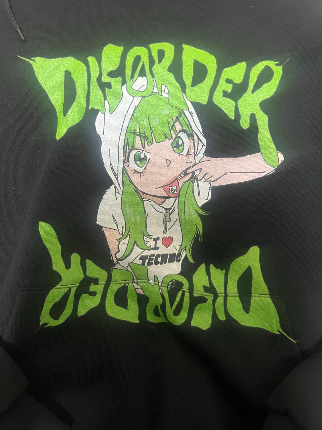 선데이오프클럽 테크노 후드 블랙 xl 상품이미지4