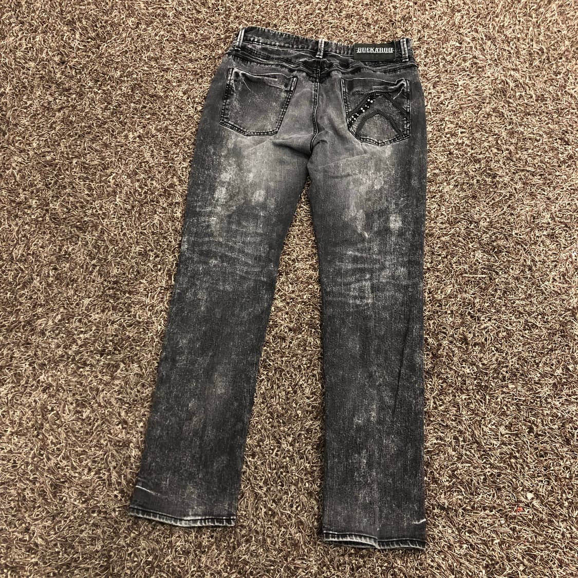버커루 흑청 워싱 디스트로이드 디스 데님 팬츠 상품이미지5