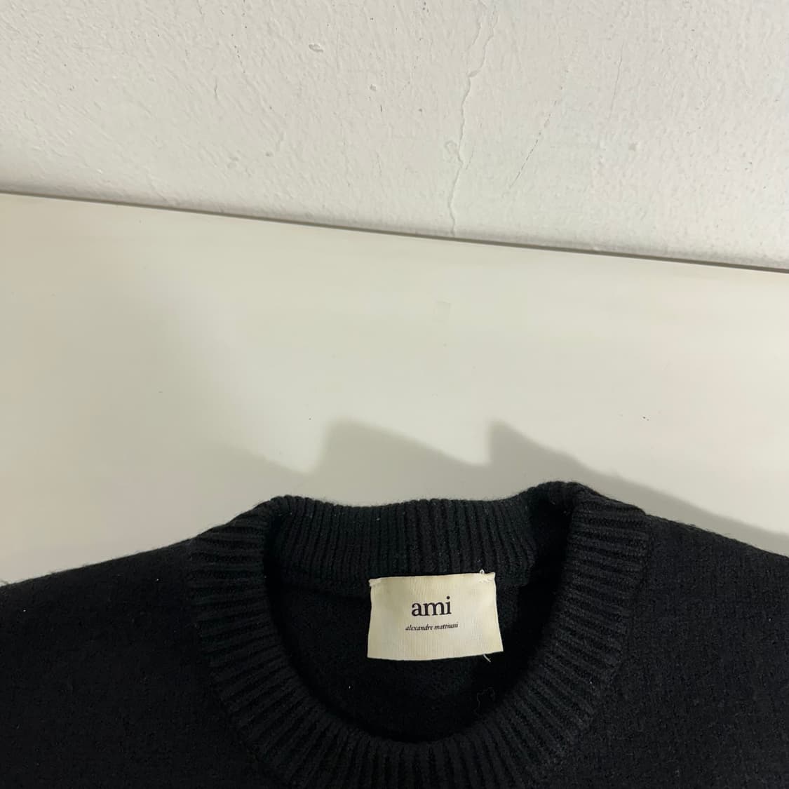 100-105 아미 AMI 블랙 빅하트 니트 상품이미지4