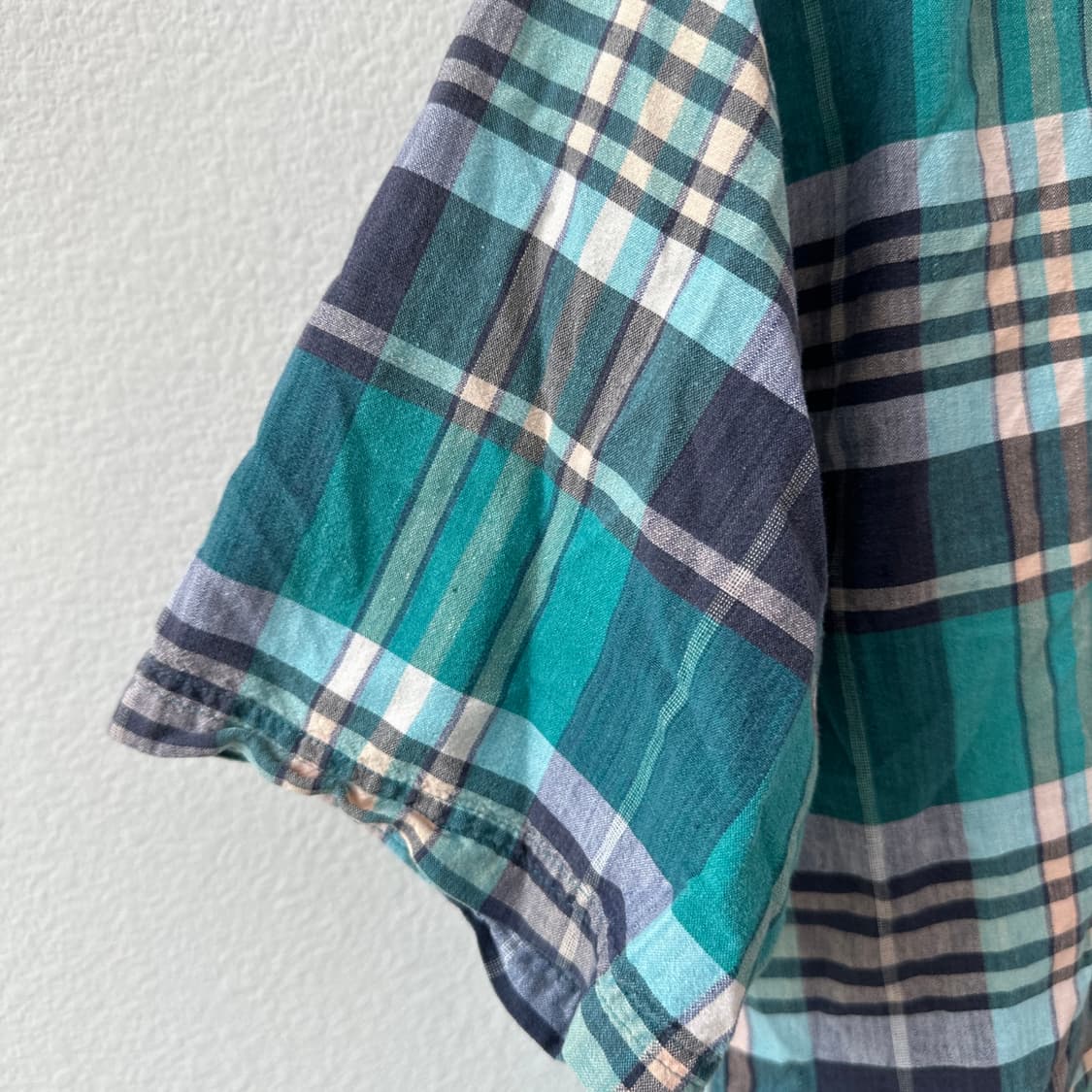 에디바우어 빈티지 마드라스 체크 반팔 셔츠 그린 M  상품이미지4