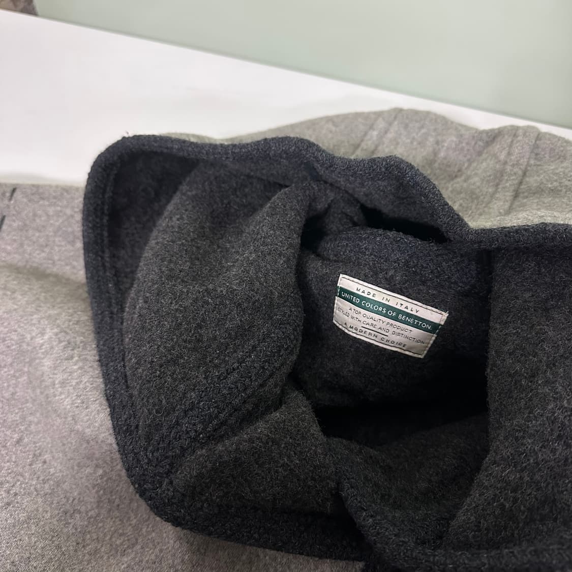 100 베네통 그레이 스티치 떡볶이 더플코트 상품이미지5