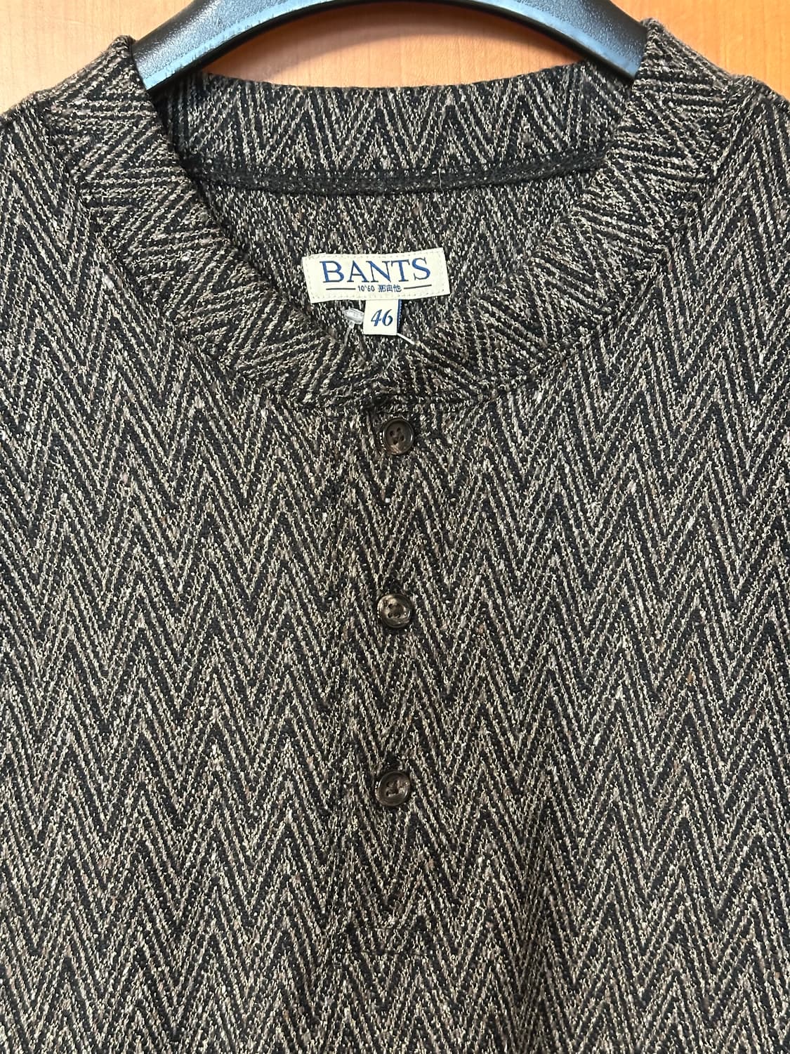 Wool Henley-neck sweater 46(95) brown 상품이미지1