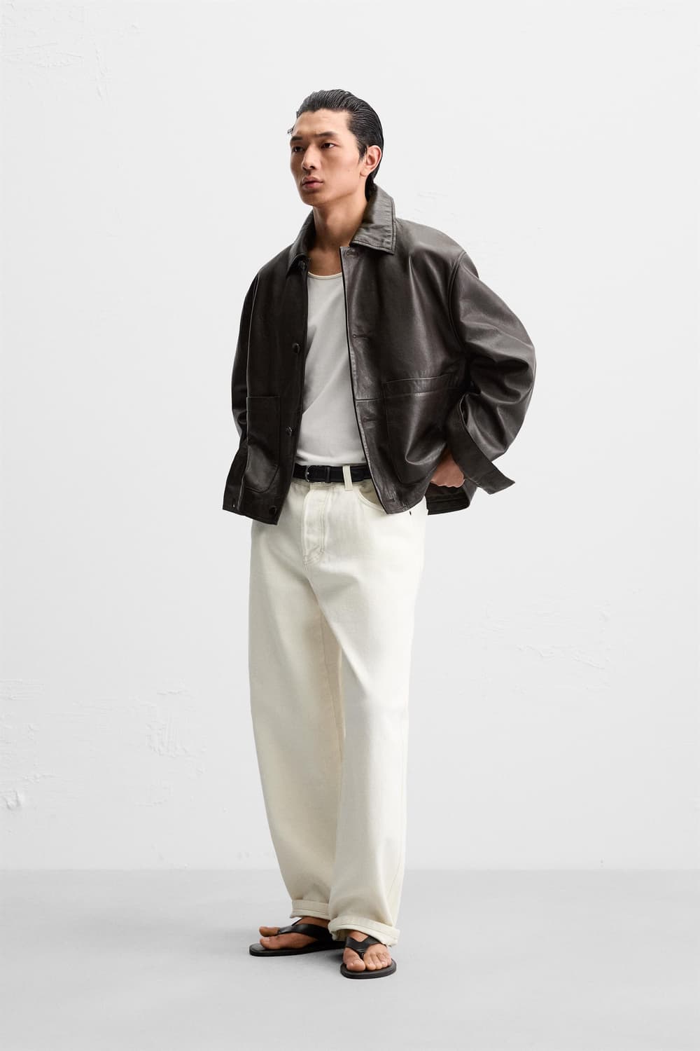 Zara 자라 램스킨 포켓 자켓 XL 상품이미지5