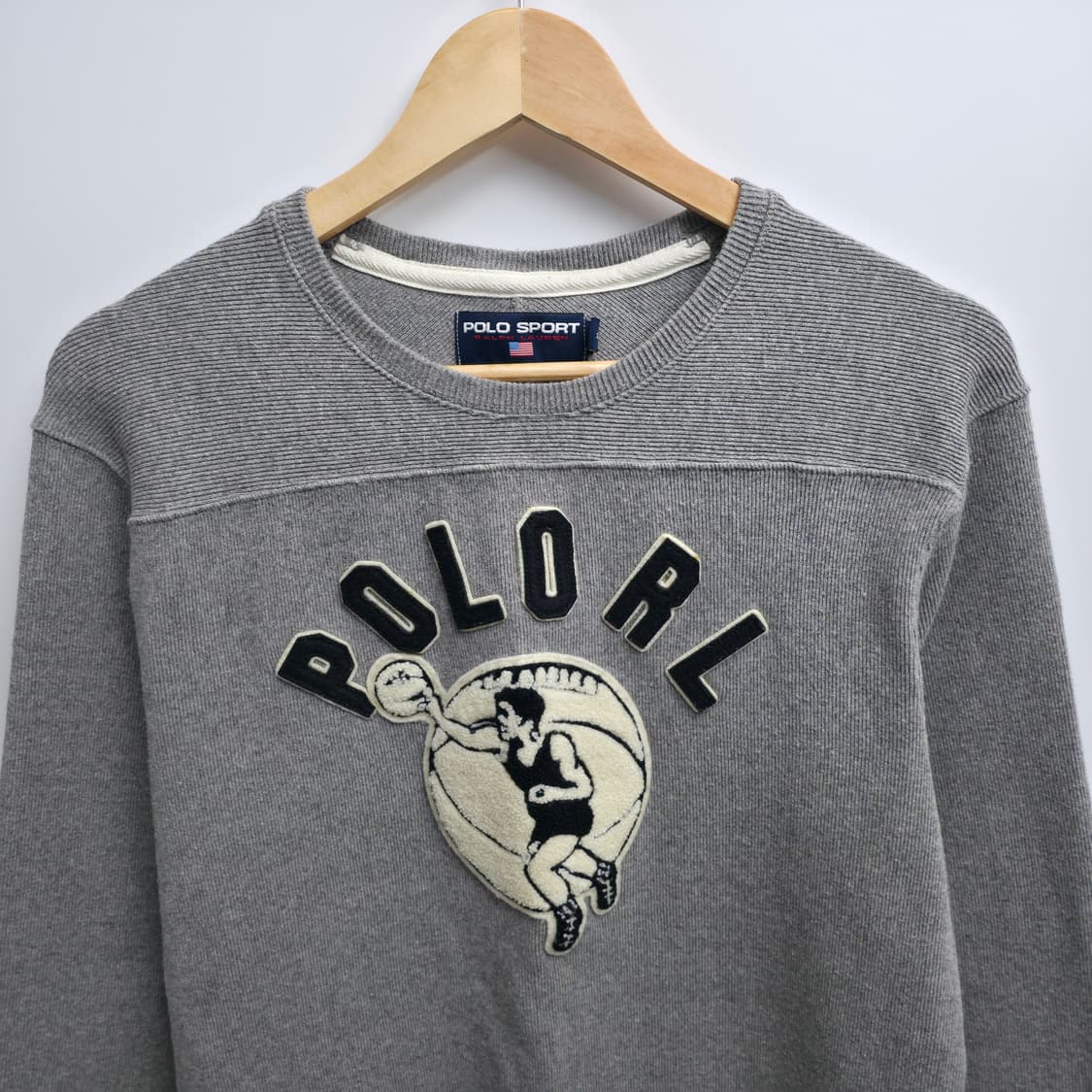 [S] 90s 폴로 랄프로렌 바스켓볼 펠트 트레이닝 롱슬리브 상품이미지2