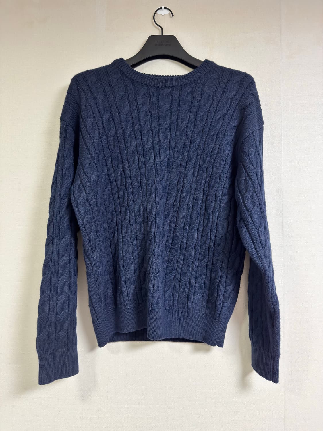 후브스 헤비 케이블 니트 울 스웨터 [네이비] - L 사이즈 상품이미지5