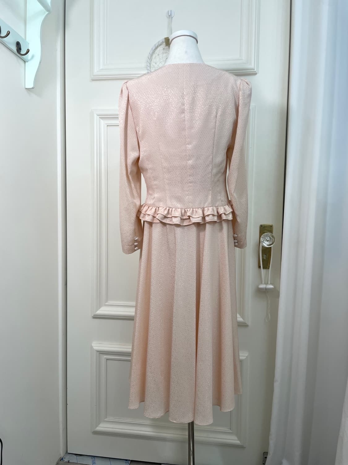 coral pink silver dot ruffle jacket opc 상품이미지3