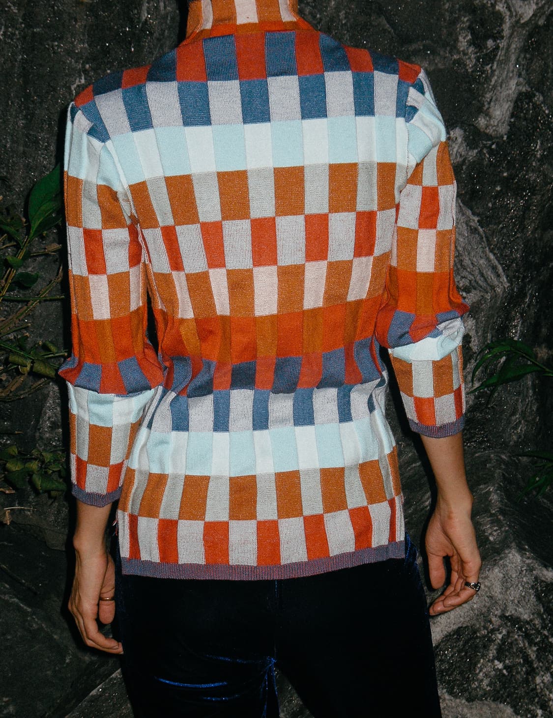 Color block knit turtle neck 상품이미지5