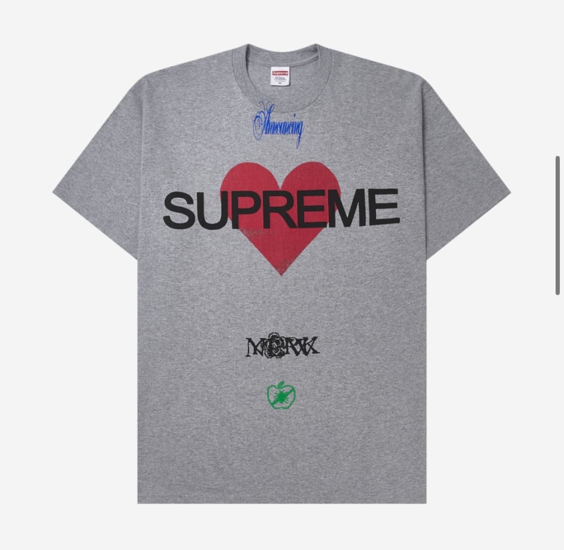 새상품)슈프림 어나운싱 티셔츠 헤더그레이 m 상품이미지1