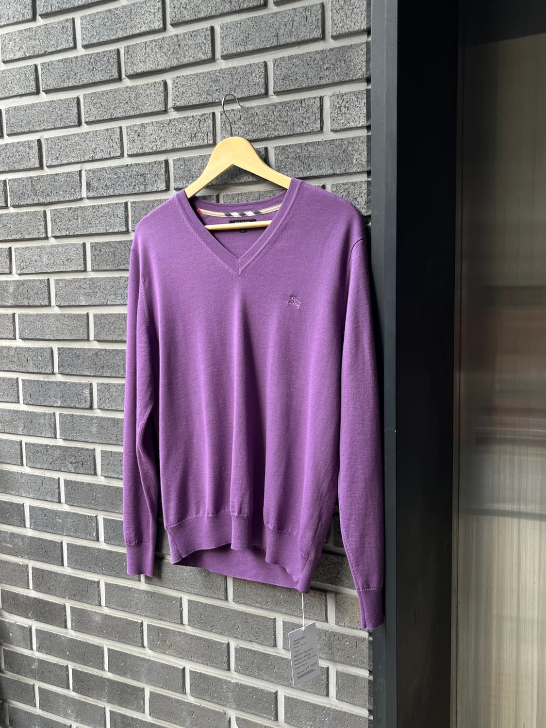 BURBERRY 로고 롱슬리브 니트 퍼플 상품이미지1