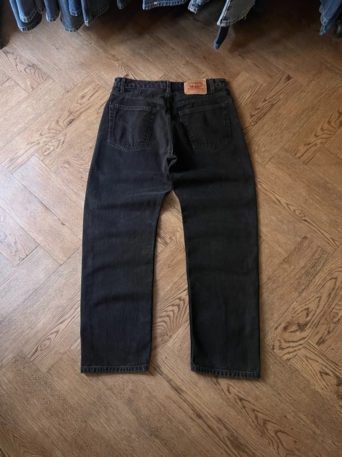 [34]00's 리바이스 USA 505 레귤러 스트레이트 흑청 데님 팬츠 상품이미지1