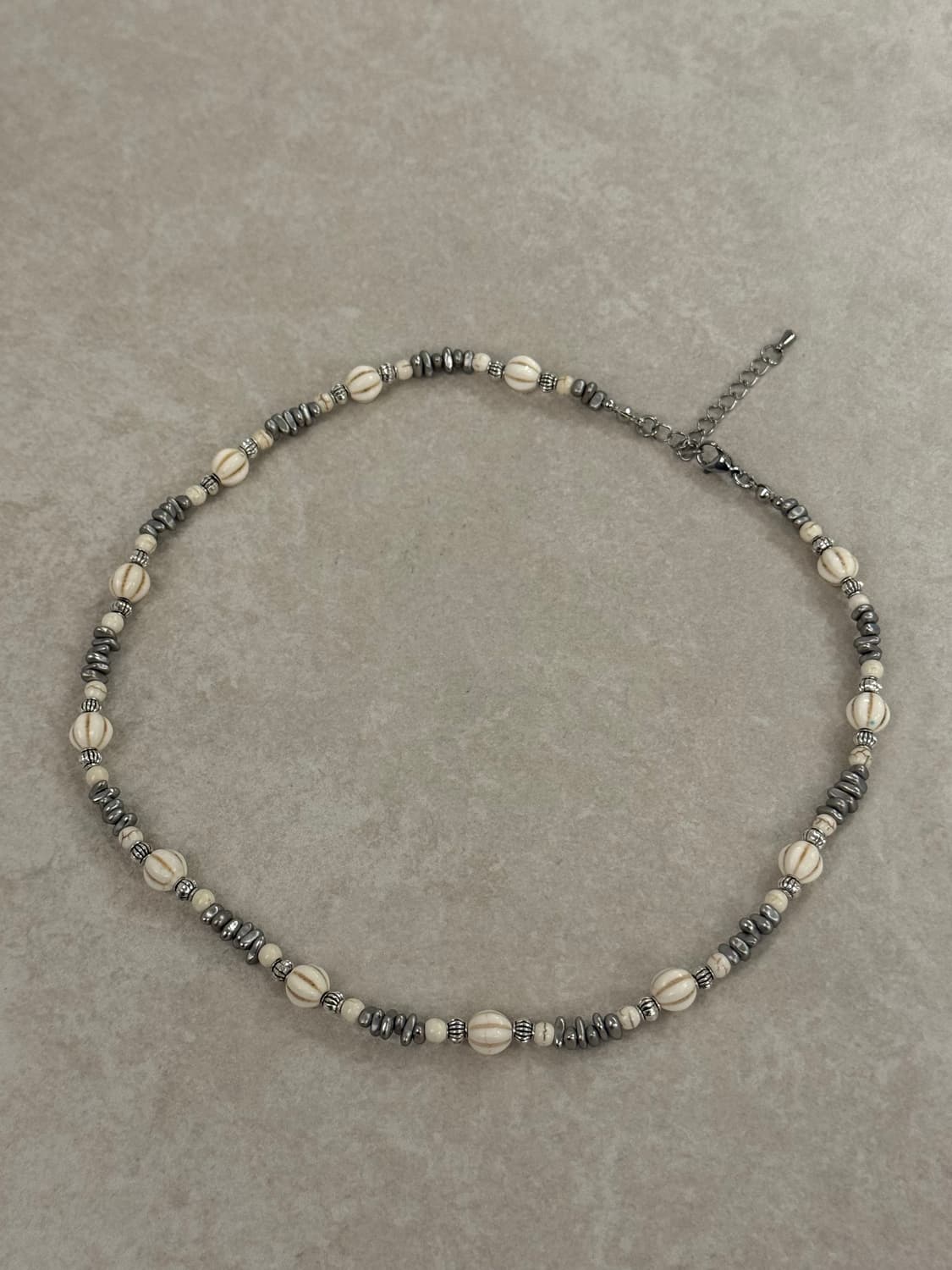 산호 호박석 헤마타이트 레이어드 목걸이 상품이미지1