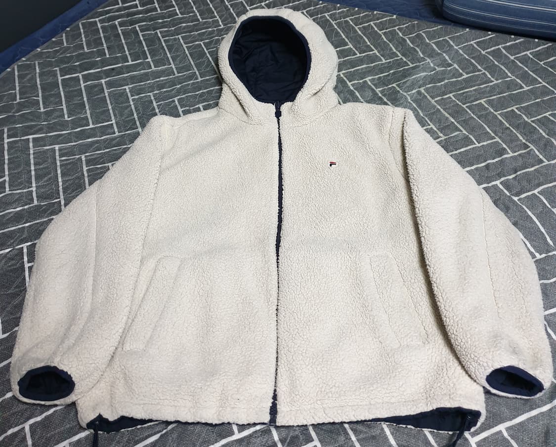 FILA 리버시블 양털 후드 패딩 자켓 (M) 상품이미지2