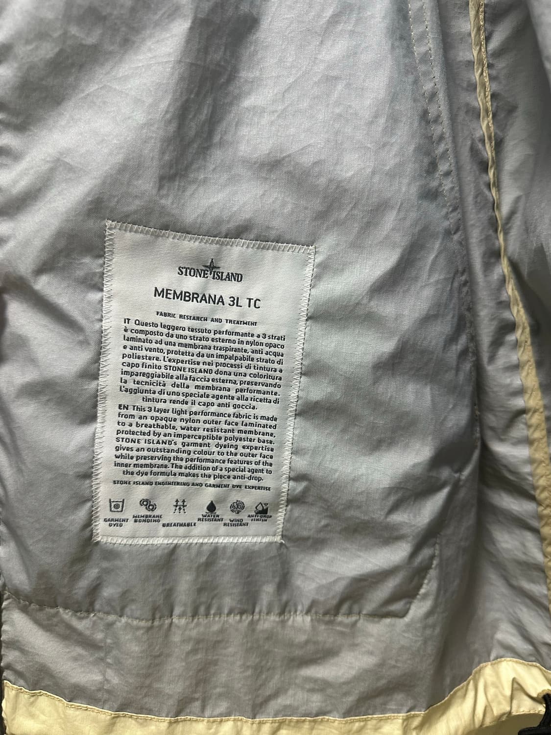 스톤아일랜드 21ss 멤브라나 아이보리 L사이즈 상품이미지6