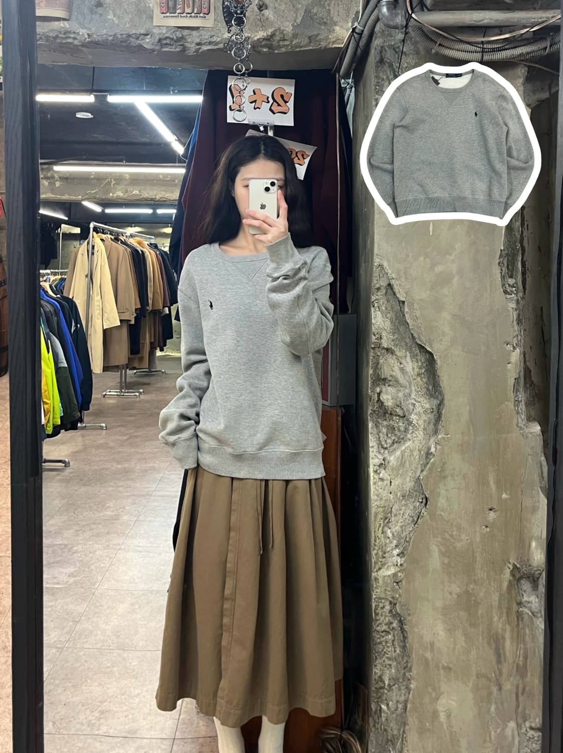 폴로 랄프로렌 기모 맨투맨 그레이 M #csz3558 상품이미지1