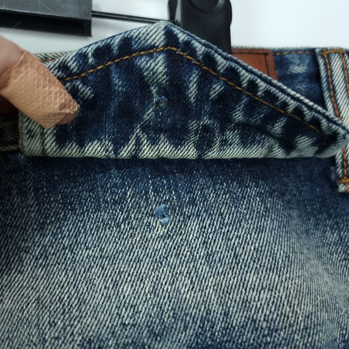 빈티지 워시드 패치 슬림핏 바이커진 바이커 데님 팬츠 청바지 M16790 상품이미지9