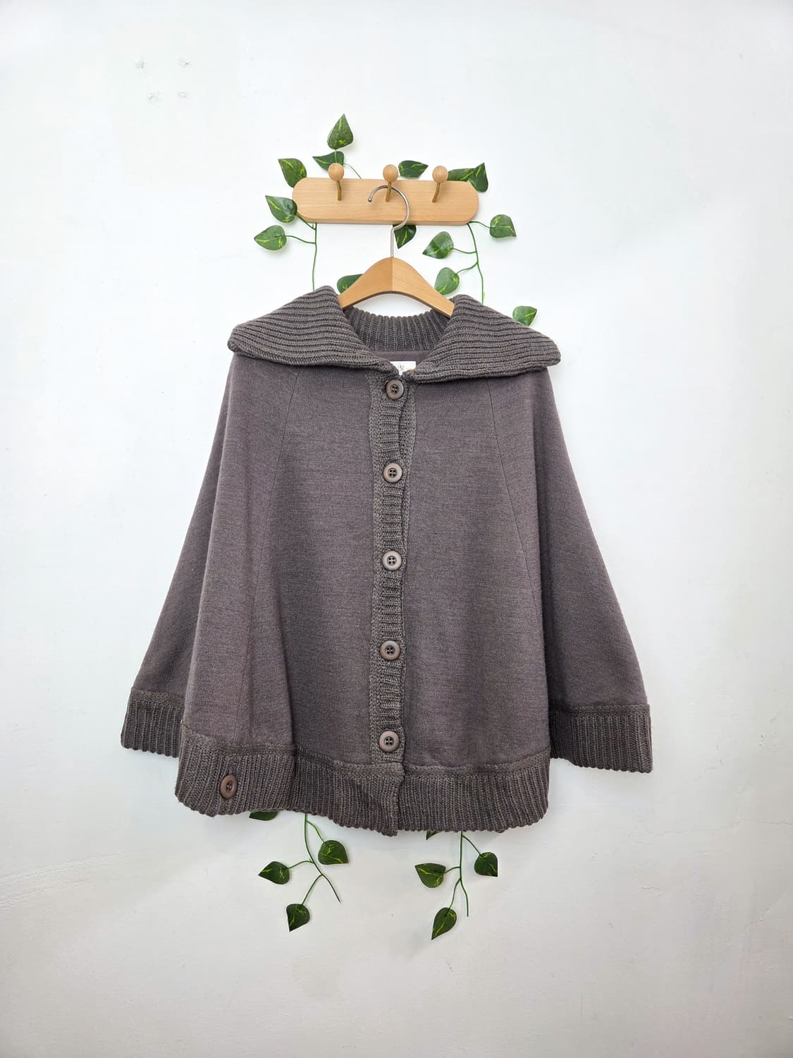 차콜 케이프 가디건 상품이미지1