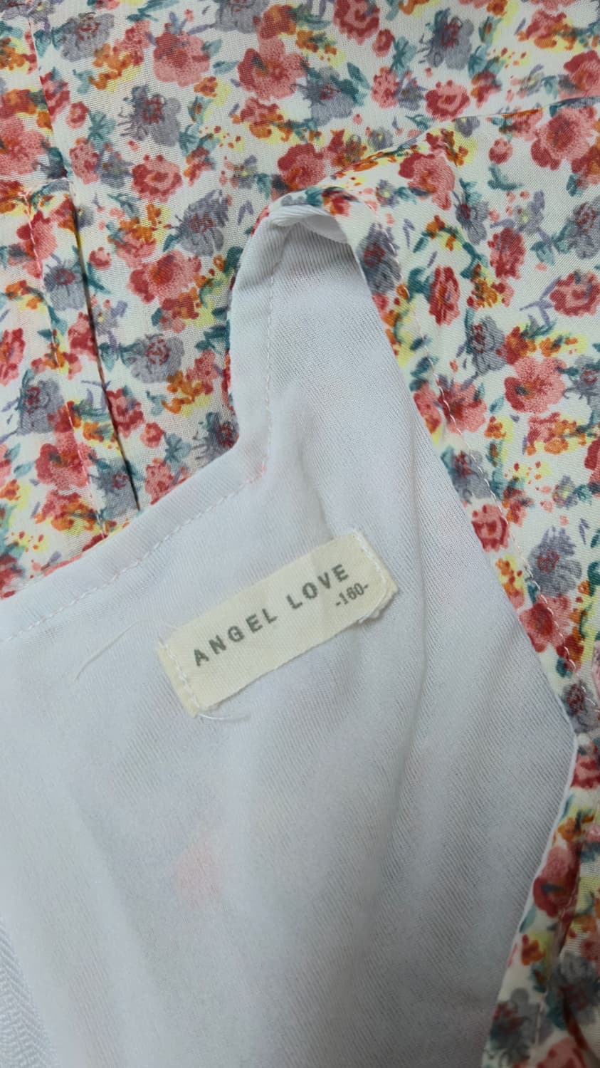 엔젤러브 잔꽃 캉캉 미니 원피스 160 화이트 나시 튜닉 플라워 상품이미지4