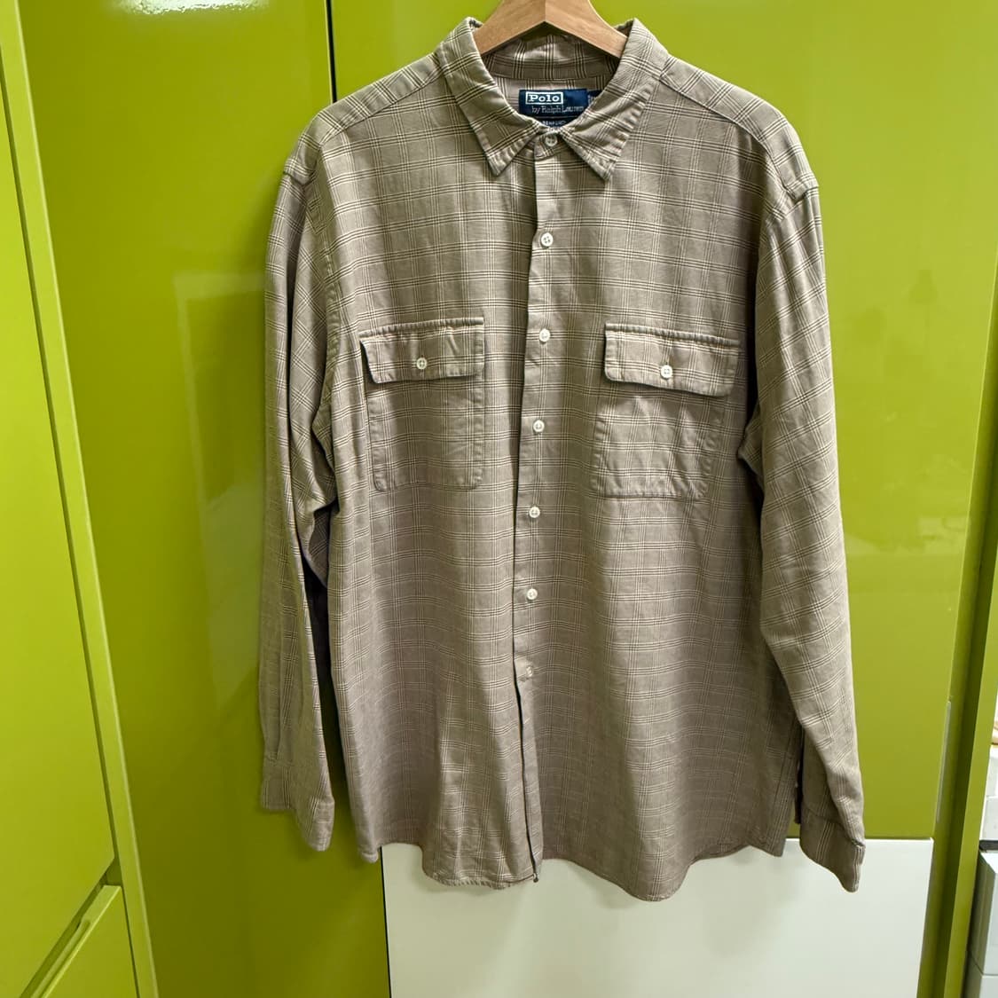 [XL] 폴로 랄프로렌 실크 체크 빈티지 셔츠 상품이미지1