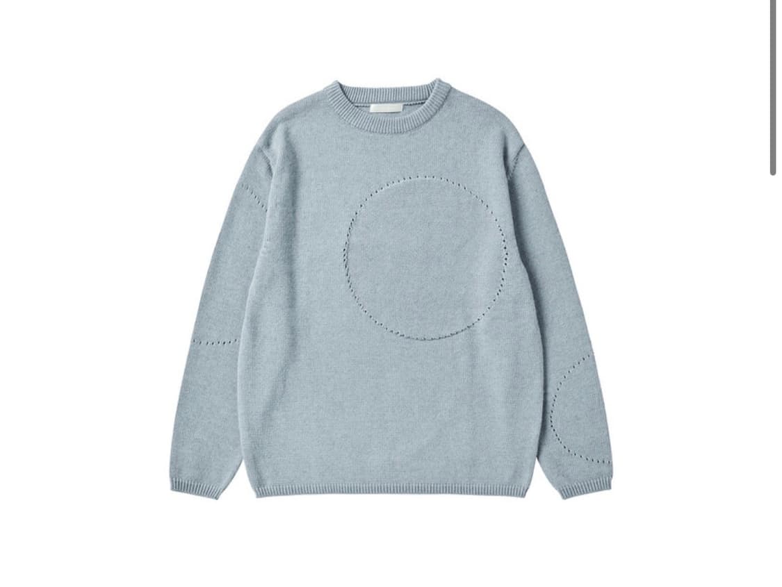 [1] 월스와일무브먼트 리버스 서클 크루넥 니트(페일블루) 상품이미지1