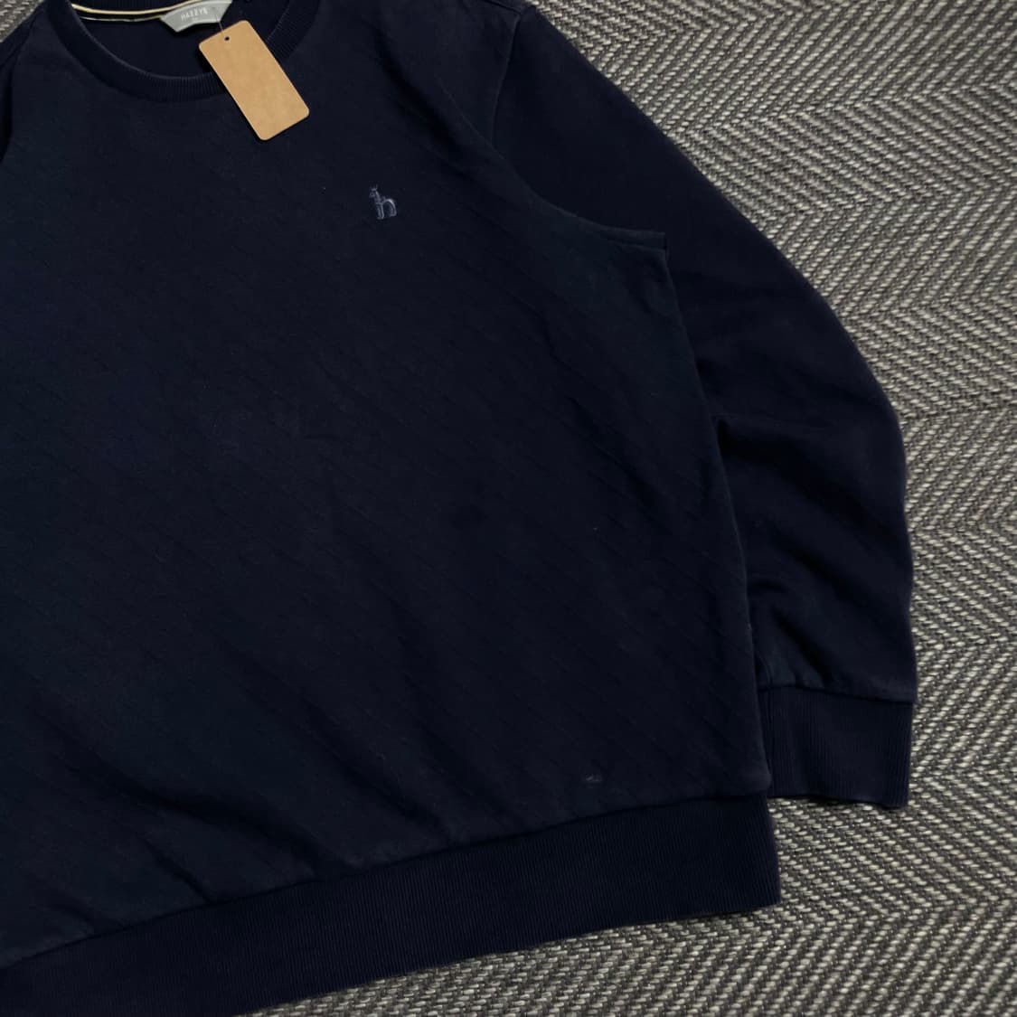 HAZZYS 자수로고 패턴 맨투맨 네이비y 4820 상품이미지3